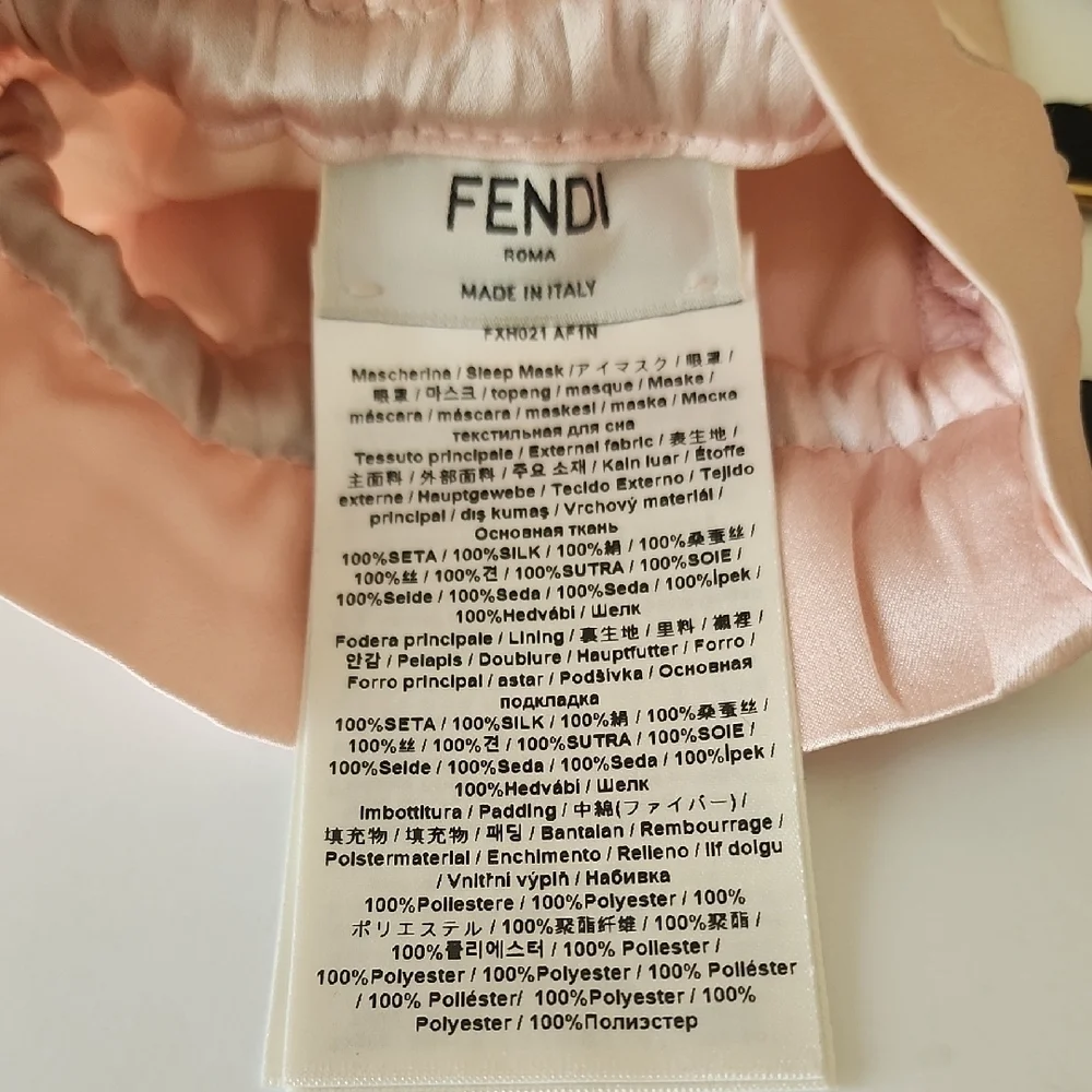 Fendi Pink Blush Silk Sleep Mask - Picture 6 of 6